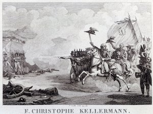 Revolución Francesa: “el general y mariscal François Christophe Kellermann (1735-1820) durante la Batalla de Valmy el 20/09/1792” Grabado por Louis François Couché (1782-1849) siglo XVIII París, Museo Carnavalet de Louis Francois Couche