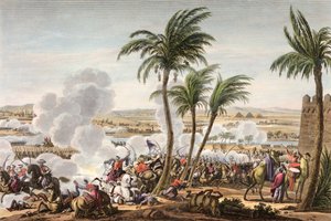 La batalla de las pirámides, Egipto, 3 Thermidor, Año 6 21 de julio de 1798 de Louis Francois Couche