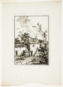 Paisaje vertical de Louis Gabriel Moreau