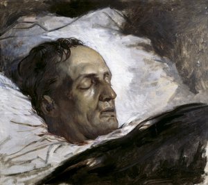 Cabeza de hombre ejecutado (Remy Bomal). Años 1870-80 (óleo sobre lienzo) de Louis Galue