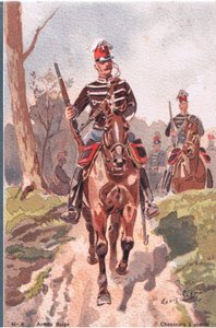 Chasseurs A Cheval, Postal, 1920s de Louis Geens
