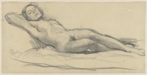 Desnudo femenino recostado de Louis Goudman