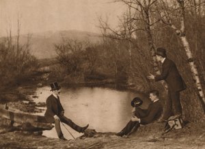 Tres hombres junto al estanque, 1937