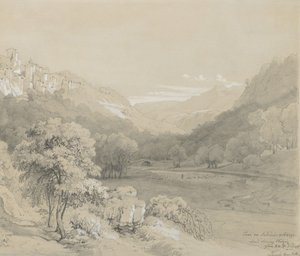 Una vista de Cavi en las colinas Sabinas, 1848 de Louis Gurlitt