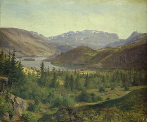 Hjelle en Valders Tile Fjord, 1835 de Louis Gurlitt