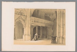 Biddende non in het Nonnbergklooster te Salzburg Capilla del convento nonenberg en Saltzburg (título sobre objeto) de Louis Haghe