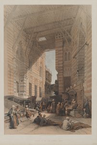 Egipto y Nubia, Volumen III: Bazar de los Merceros de Seda, El Cairo, 1848 de Louis Haghe
