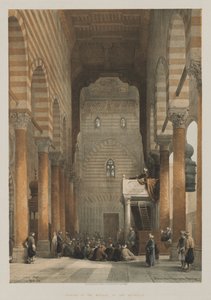 Egipto y Nubia, Volumen III: Interior de la Mezquita de los Metwalys, 1849 de Louis Haghe