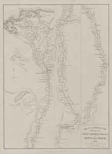 Egipto y Nubia, Volumen III: Mapa para ilustrar los bocetos de David Roberts, Esq...1849, 1849 de Louis Haghe