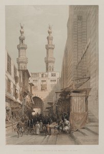 Egipto y Nubia, Volumen III: Minaretes y Gran Entrada de Metwaleys, en El Cairo de Louis Haghe