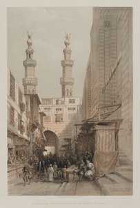 Egipto y Nubia, Volumen III: Minaretes y Gran Entrada de los Metwaleys, en El Cairo, 1848 de Louis Haghe