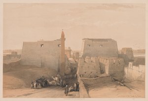 Egipto y Nubia: Volumen II - No. 38, Grandes Entradas al Templo de Luxor, 1838 de Louis Haghe