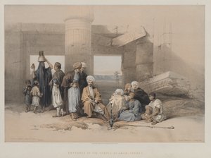 Egipto y Nubia, Volumen II: Entrada del Templo de Amón, Tebas, 1847 de Louis Haghe