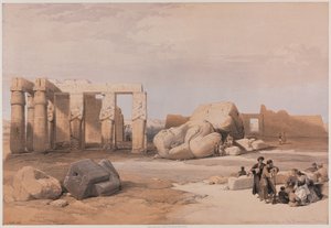 Egipto y Nubia, Volumen II: Fragmentos de los Grandes Colosos en el Memnonium, Tebas, 1847 de Louis Haghe