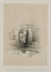 Egipto y Nubia, Volumen II: Parte del Salón de Columnas en Karnak, Tebas, 1847 de Louis Haghe