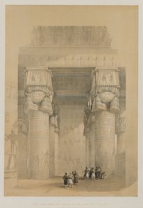 Egipto y Nubia, Volumen II: Vista desde debajo del pórtico del Templo de Dendera de Louis Haghe