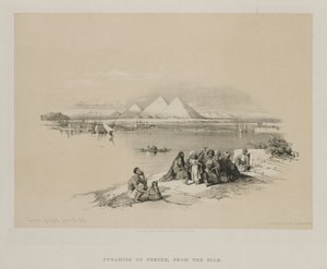 Egipto y Nubia, Volumen I: Pirámides de Giza, desde el Nilo, 1846