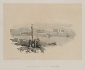 Egipto y Nubia, Volumen I: Ruinas de Luxor desde el suroeste de Louis Haghe