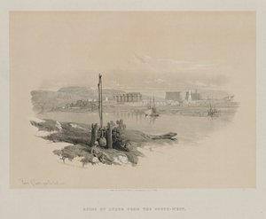 Egipto y Nubia, Volumen I: Ruinas de Luxor desde el suroeste, 1846 de Louis Haghe