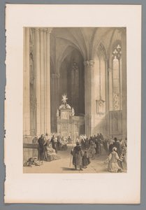 Vista del Relicario de los Reyes Magos en la Catedral de Colonia La chasse des trois rois a Cologne (título sobre objeto) de Louis Haghe