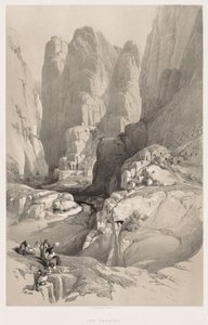La Tierra Santa, Siria, Idumea, Arabia, Egipto y Nubia Vol. III: Entrada a Petra, 1842 de Louis Haghe