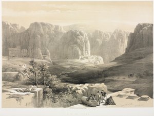 La Tierra Santa, Siria, Idumea, Arabia, Egipto y Nubia Vol. III: Petra, mirando al sur, 1842 de Louis Haghe
