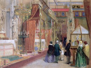 La corte medieval de la Gran Exposición de 1851 de Louis Haghe