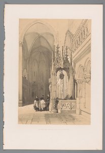Cascada en por Dom van Regensburg El Pozo Sagrado en la Catedral de Ratisbona (título sobre el objeto) de Louis Haghe