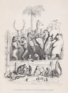 Esta protesta fue sofocada por el ruido de conversaciones privadas de Escenas de..., ca. 1837-47 de Louis Henri Brévière
