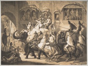 Una carretera en Lahore, marzo de 1842 de Louis Henri de Rudder