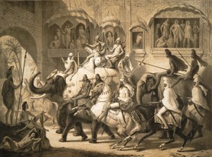 Una calle en Lahore (marzo de 1842) de Louis Henri de Rudder
