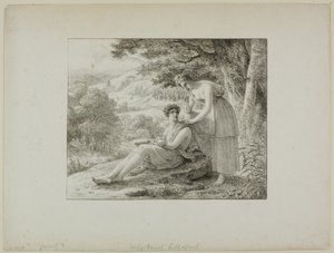 Dos figuras en un paisaje de Louis Hersent