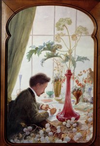 Retrato de Emile Galle (1846 - 1904), artista francés. Pintura de Louis Hestaux (1858 - 1919) de Louis Hestaux