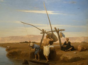 Un Shadouf en el Alto Egipto (Óleo sobre madera de 1874)