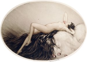 Desnudo recostado con manzanas