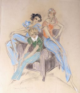 Tres chicas sentadas en un sillón