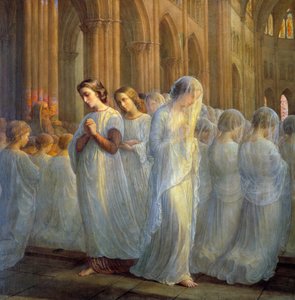 El poema del Alma; Primera Comunión. Pintura de Anne Francois Louis Janmot (1814-1892) de Louis Janmot