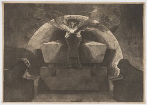 Tumba con la Muerte de pie de Louis Jean Desprez