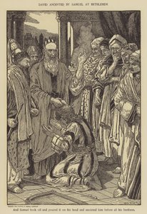 David ungido por Samuel en Belén de Louis John Rhead
