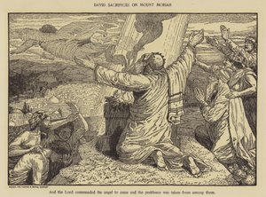 David sacrifica en el Monte Moriah de Louis John Rhead