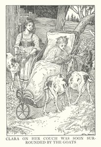 Ilustración para Heidi de Johanna Spyri (litografía) de Louis John Rhead