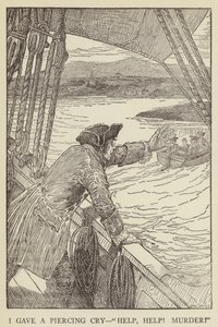 Ilustración de Secuestrado por Robert Louis Stevenson de Louis John Rhead