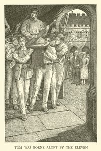 Ilustración para los Días de Escuela de Tom Brown de Louis John Rhead