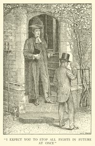 Ilustración para los Días de Escuela de Tom Brown de Louis John Rhead