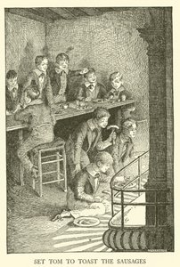 Ilustración para los Días de Escuela de Tom Brown de Louis John Rhead