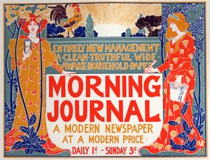 Literatura. Morning Journal, periódico. Póster de Louis Rhead, EE.UU., c.1895