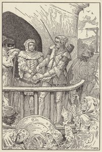 Pequeño Juan cortó apresuradamente las ataduras de Will Stutely de Louis John Rhead