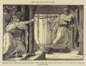 Saúl lanza su jabalina a David de Louis John Rhead