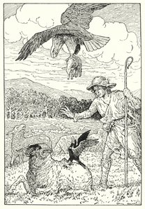 El águila y el grajo (litografía) de Louis John Rhead