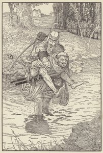 El fraile llevó a Robin en su espalda de Louis John Rhead